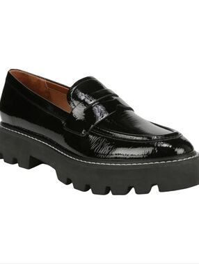 Franco Sarto Bailin Platform Loafer Patent Leather Chunky Lug Sole Size 9